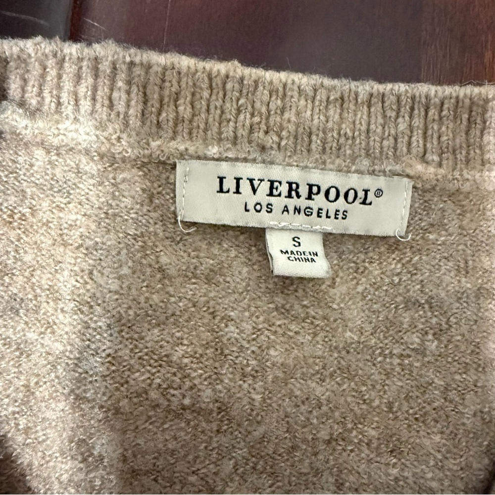 Liverpool Los Angeles Sweater Women’s Size Small Taupe Heather - Picture 2 of 6